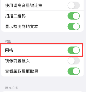 海口苹果手机维修网点分享iPhone如何开启九宫格构图功能 